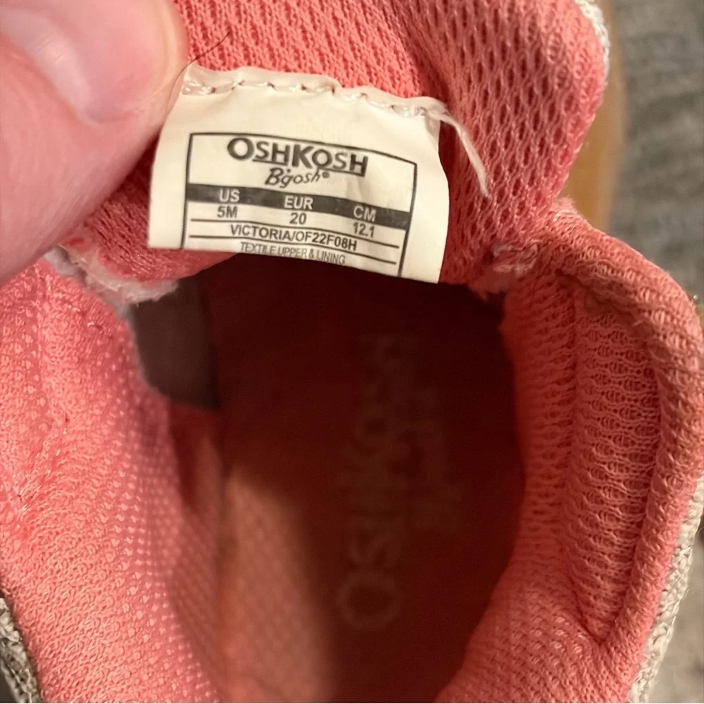 OshKosh B’gosh Toddler Boots Size 5 Brown Pink Lace-Up w strap closure Shoes